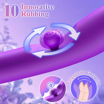 G Spot Dildo Vibrator 3 in 1 360° Rotation Powerful Clitoral Stimulator Soft Silicone Adults Product Sex Toy for Women Couple