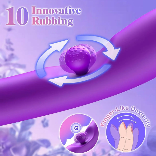 G Spot Dildo Vibrator 3-in-1 360° Rotation Powerful Clitoral Stimulator Soft Silicone Adults Product Sex Toy for Women Couples