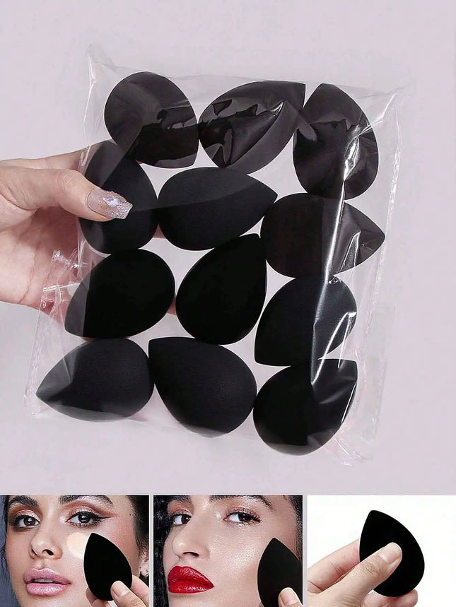 12PCS Latex-Free Makeup Sponge Set - Ultra Soft Beauty Blenders for Foundation & Concealer, with Travel Pouch