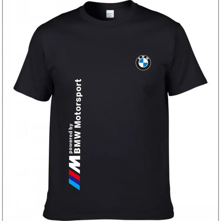 BMW Official Summer Short-sleeved T-shirt Car Classic Simple Logo Men's Women's Clothing Printing Pure Cotton Fashion High-end
