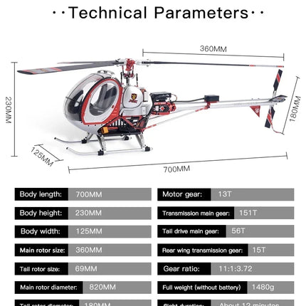 Schweizer JCZK 300C helicopter Hughes all metal high simulation model aircraft ALIGN 450L 470 380  aircraft H1 flight control