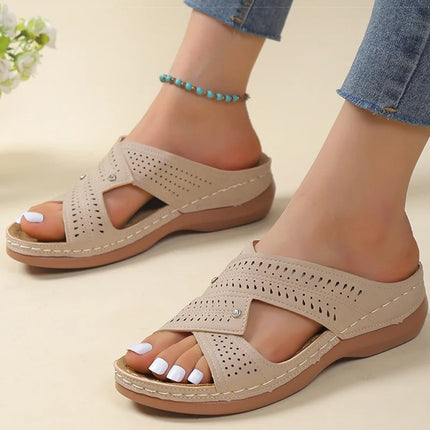Heels Women's Sandals Peep Toe Shoes For Summer Women Sandals Wedge Heel Sandalias De Mujer Heeled Summer Sandals Woman Slippers