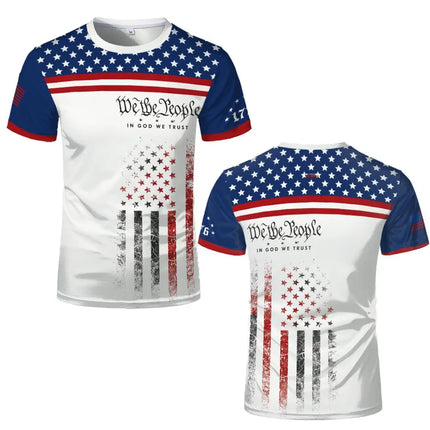 Retro American Flag Style 3D Print T-shirt Summer Eagle Heart Graphic Tee Street Unisex Sports Casual Breathable Short Sleeve