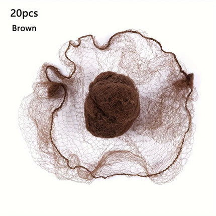 20Pcs Durable Nylon Hair Net For Bun Hair Hair style Tool Black Blonde Brown 5Mm Hair Net For Wigs Mesh Hair Styling Hairnets