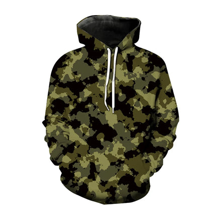 2024 Fashion 3D Printed Camouflage Pattern Hooded Sweatshirt Fashion Street Harajuku Men's Hoodies Simple Design Men's Top