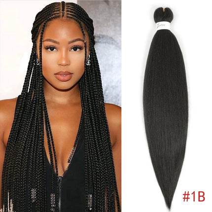 X-TRESS Synthetic Pre Stretched Braiding Hair Easy To Make Senegalese Box Braid Darker Wine Natural Soft EZ Braids Hair Bundles