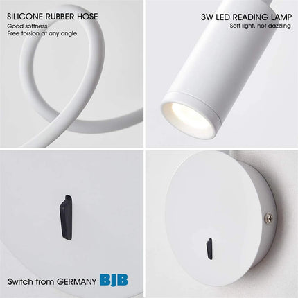 Tokili LED Lamp for Reading Books Interior Wall Decor Night Lamp Sconce Indirect Luminaire Working Study 3W Focus LED AC100-240V