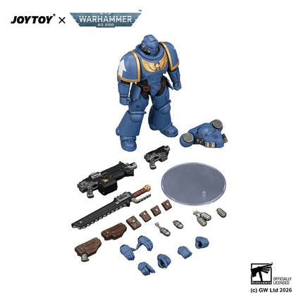 JOYTOY Warhammer 40,000 1/18 Action Figures Ultramarines Intercessor with Bolt Rifle, Bolt Pistol and Chainsword