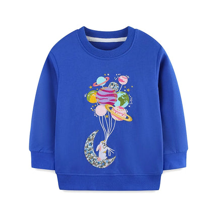 Little maven Cartoon Universe Planet Boys Girls Top Sweatshirts Little Children Sweatshirts Autumn Spring Kids Casual Clothing