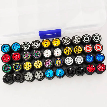 20 Sets 1/64 Wheels Rubber Tires Diameter 9.8mm 11mm 14mm 17mm for Matchbox/Domeka/HW 1:64 Diecast Alloy Car Models