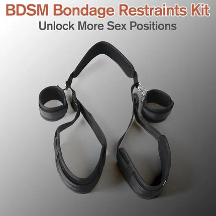 SM Adult Couple Game Sex Bondage BDSM Kit Bed Restraints Set Handcuffs Neck Thigh Ankle Adjustable Sex Toy For Women No Vibrator