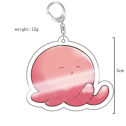 Anime Takopi’s Original Sin Cosplay Keychain Kawaii Pink Octopus Acrylic Pendant Key Chain Keyring Bag Accessories Prop Gift