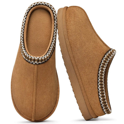 Eyriphy Size 36-37 to 48-49 Women's New Genuine Suede Slippers Winter Slip On Memory Foam Furry Shoes Comfortable Home Slippers