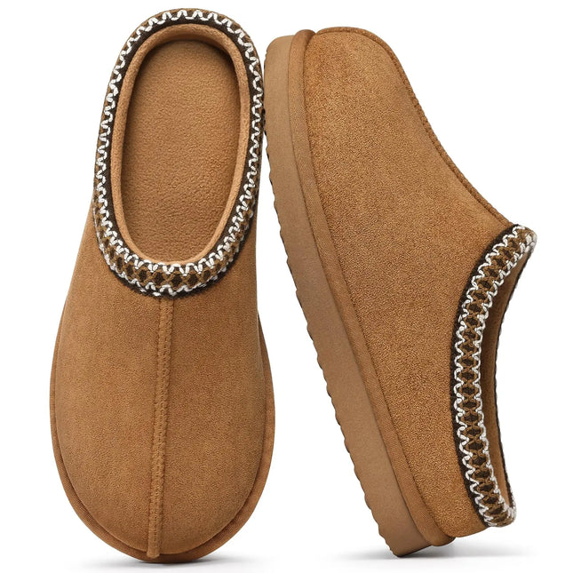Eyriphy Size 36-37 to 48-49 Women's New Genuine Suede Slippers Winter Slip On Memory Foam Furry Shoes Comfortable Home Slippers
