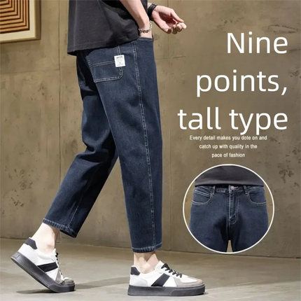 New Men's Straight Leg Jeans Retro Blue White Classic Retro High Street Style Y2K Youth Daily Leisure