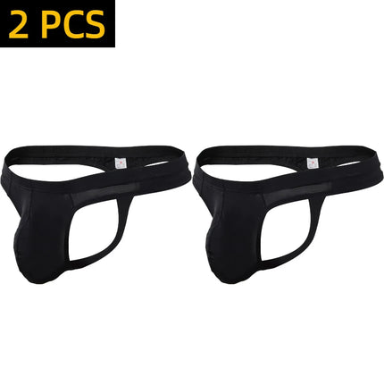 1/2/3 PCS Men Solid G Strings Thong Underwear Ice Silk Sissy Tanga Hombre Jockstrap Penise Bag Breathable Thin Men Underwear