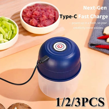 260ML electric meat grinder, garlic chopper, rotary garlic press, vegetable onion cutting machine, kitchen cooking accessories
