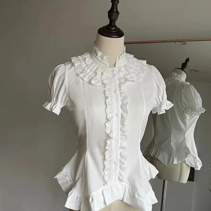 Elegant Gothic Kawaii Women Sweet Tops Vintage Y2K Tees Retro Clothing Punk Subculture T Shirts Japanese Fashion 2025 Summer
