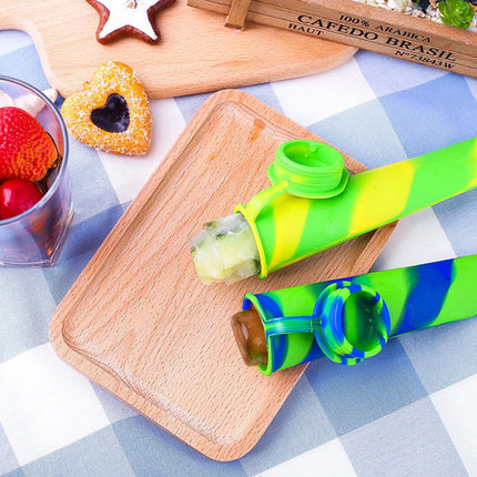 Ice Cream Molds Kids Silicone Ice Lolly Mold Yogurt Jelly Ice Lolly Pop with Lid Popsicle Maker Molds DIY Frozen Popsicle Maker