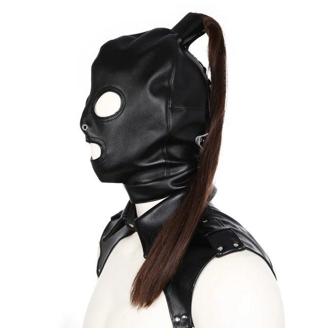 Exotic Accessorie Horse Shaped Hood Wig Anonymous Mask Stage Props Bdsm Couple Game Bondage Clothes Alternative Goods For Adults