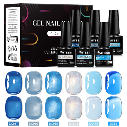 6pcs Jelly Gel Nail Polish Set All-Season Nails DIY Nail Art UV/LED Painting Varnish Gel Manicure Kit Long Lasting Nail Supplies