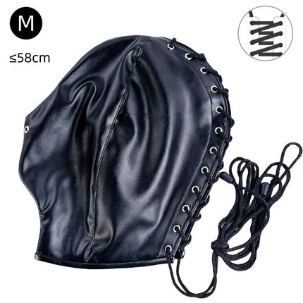 Luxury BDSM Long Sleeve Open Crotch Straitjacket with Full Face Bondage Hood Harness Adult Costume for Fetish Party Sex Toys