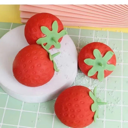 1 Piece of Stress Relieving Strawberry Squeeze Music Simulation Stress Relieving Ball Fruit Ball Stress Relieving Children's Toy