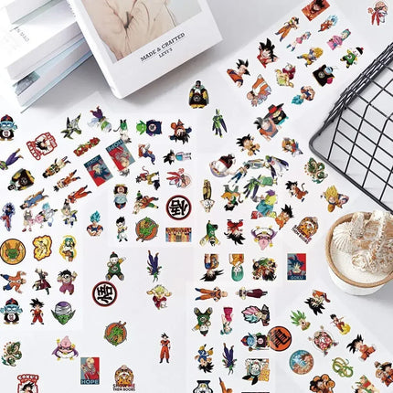 104pcs Dragon Ball transparent stickers hot blooded cartoon anime waterproof graffiti for cups suitcases decorative toy gift