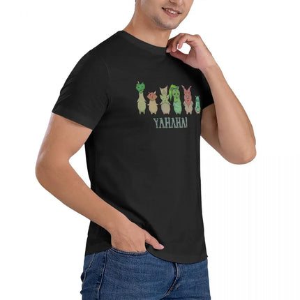 Korok Yahaha T Shirt Men 100% Cotton Vintage T-Shirt Round Collar Z-Zelda Tee Shirt Short Sleeve Clothes Gift Idea