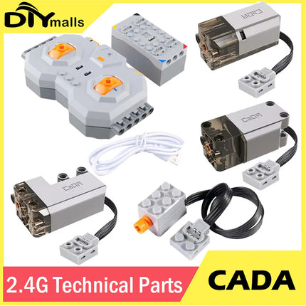 MOC Power Functions Technical Motor Parts CaDA Compatible with Legoeds Building Blocks Remote Control 2.4G Lithium Battery Box
