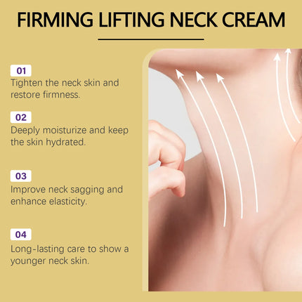 Ah-8 Tightening Neck Cream with Roller Contains Hexapeptide, Moisturizes, Tightens, Lifts Sagging Skin, and Repairs Wrinkles. Neck Lotion.