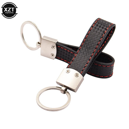 Fashion Black-red Leather Car Keychain Key Ring For Audi Sline RS VW R M AMG Rline GTI 3-color sports Key Chain Pendant