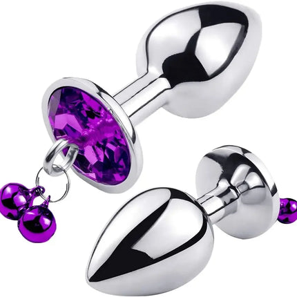 3 Size Metal Anal Plug Crystal and Bells Anus Dilator Sex Toys Bullet Stainless Steel Butt Plug Men Women Couples Adult Toys