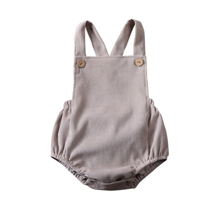 0-24M Baby Romper Boys Girls Summer Clothing Solid Color Corduroy Sleeveless Square Neck Romper Jumpsuits Baby Overalls