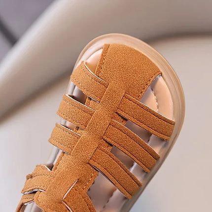 1-6 Years Children Summer Outdoor Beach Shoes Girls Princess Vintage Suede Sandals for Kids Boy 2025 New Arrival Footwear I01121