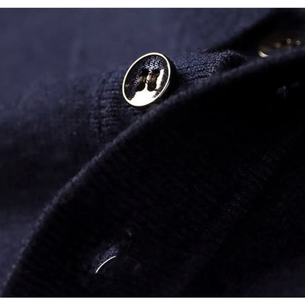100% Pure Wool Cashmere Sweater Men's POLO Neck Knitted Pullover Autumn Winter New Warm Top Fashion Korean Edition Jacket