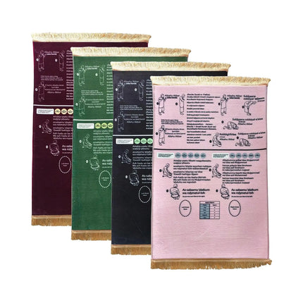 Foldable Step By Step Educational Prayer Mat Non-Slip Visual Instructions Guided Prayer Mat Portable Bilingual Guided Prayer Mat