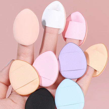 10Pcs Mini Finger Puff Foundation Small Air Cushion Powder Sponge Face Concealer BB Cream Cosmetic Applicator Makeup Tools