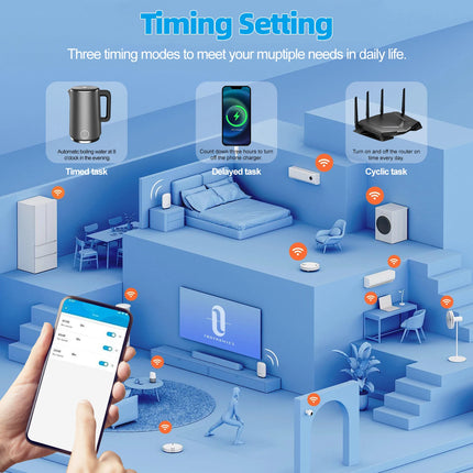 Matter Smart Home Plug Outlet Switch Relay Breaker Timer Voice Control APP Work With Alexa/Google Home/Smartthings/Home-Kit Siri