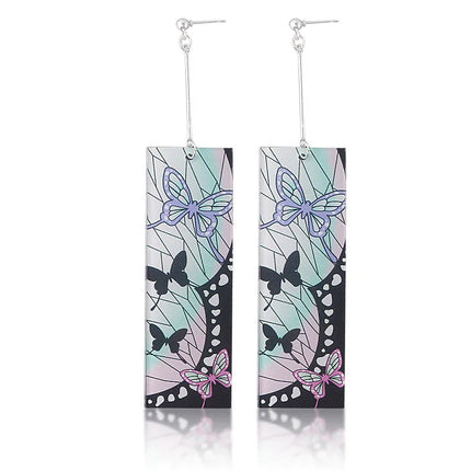 Creative Anime Acrylic Earrings For Women Demon Layer Butterfly Tanjiro Ear Drop Trendy Fans Cosplayer Jewelry Accessories Gifts