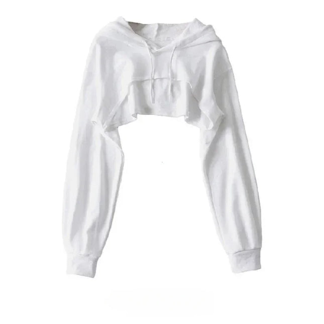 Y2k Hoodie Female Hoodie Personality Irregular Crop Ultra Short Style Long Sleeve Top Female Drop Shipping Sweatshirt Clothes