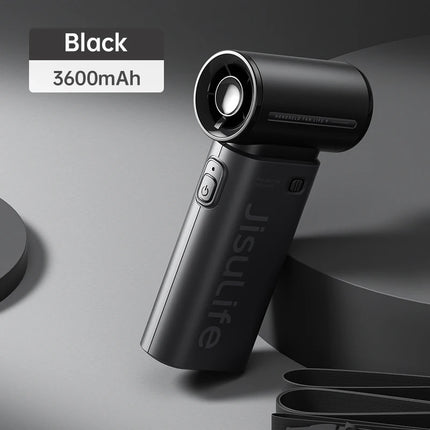 JISULIFE Handheld Turbo Fan,Super Strong Wind,5 Speeds,Long Battery Life,5000mAh,USB Rechargeable,Multipurpose Pocket fan