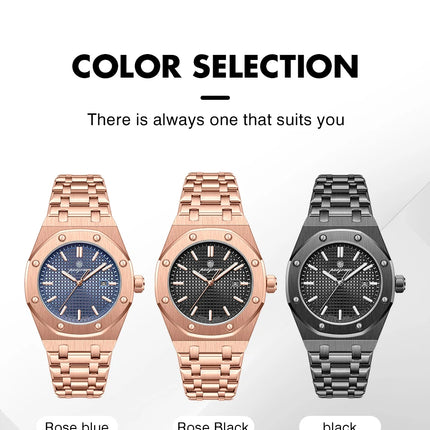 PAAZOMU Luxury Watches For Men Stainless Steel Waterproof Luminous Man Watch Date Week Fashion Casual Men's Quartz Watch Reloj