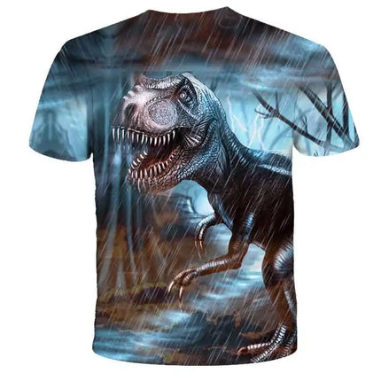 2024 Summer Children 3D Cartoon T-shirt for Boy Animal Printing Dinosaur Shark Boys T Shirt Girls Tops Tees Cartoon Kids Clothes