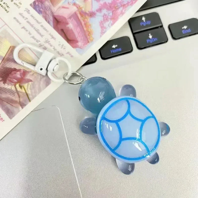 1/8Pcs Colorful Luminous Turtle Keychain Cartoon Glow in-the-dark Color Keyrings Resin Sweet Sea Animal Bag Pendant Hangings