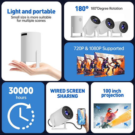 HY300 Video Game Projector 2026 New Outdoor portable 4K 1280 720P HD Home Cinema Video Movies LED Projetor