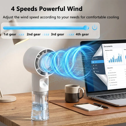 Portable Humidifier Fan Mini Handheld Water Mist Fan Rechargeable Small Personal Air Cooling Fan for Outdoor Travel Spray Fan