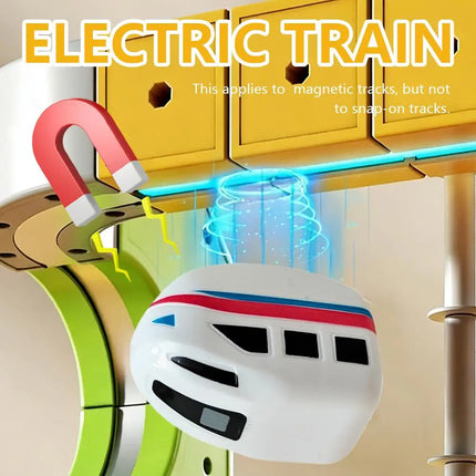 Versatile Magnetic Assembled Rail Car Front Toy Children's Educational Electric Track Car Toys 3D Building Tracks Cube Rails Toy