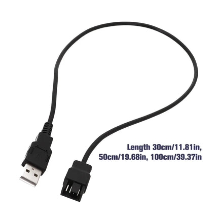 /KQM/30/50/100CM 3/4 Pin Fan To USB Adapter Cables Computer Pc Fan Power Cable Connector Adapter