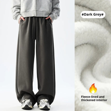 DUKEEN Men’s 400g Heavyweight Straight-Leg Sweatpants Cotton Blend Wide Fit Casual Sports Pants for Spring Autumn